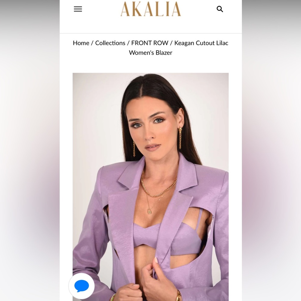 Akalia Keegan Cutout Lilac Blazer Set